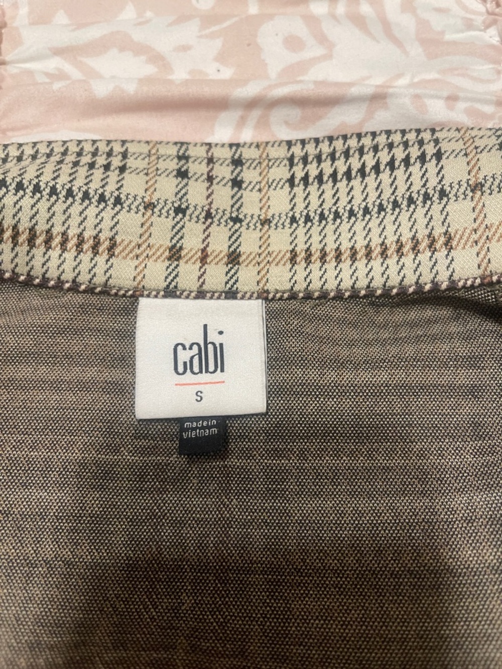 CAbi Plaid Snap-Front Jacket in Beige and Black - Picture 2 of 4